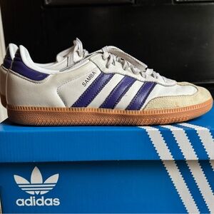 Adidas Samba White and Purple women’s Sneakers